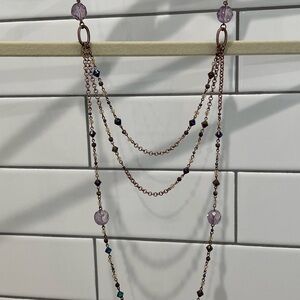 Lia Sophia Copper Necklace/Earrings Set NWT